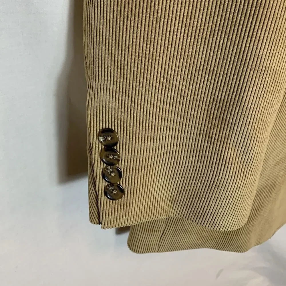 LaCrosse Men's Tan Corduroy 3 Button Front Classic Tailored Sport Coat Size 42L